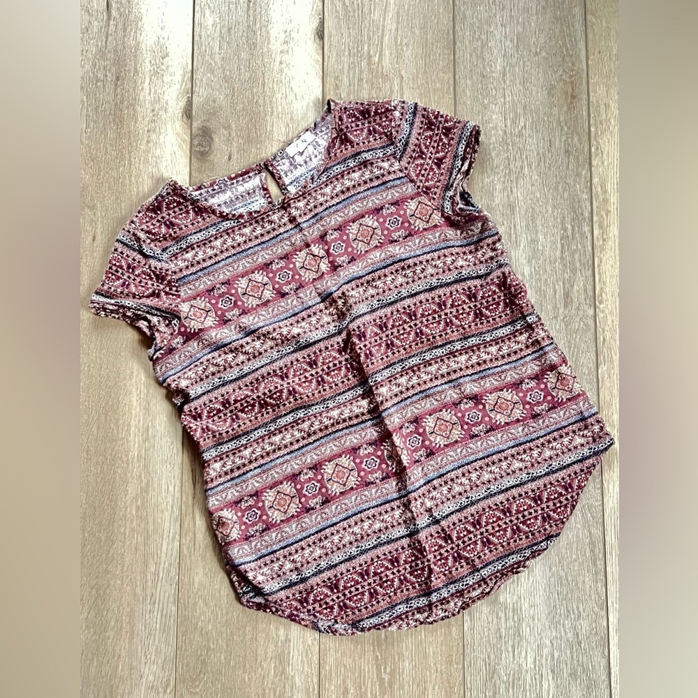 Arden top short sleeve all season print